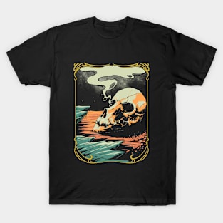 Psychedelic Skull Vintage Design T-Shirt